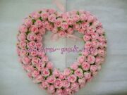 Сердце (Т) из иск. цветов большое (45 см) розовое